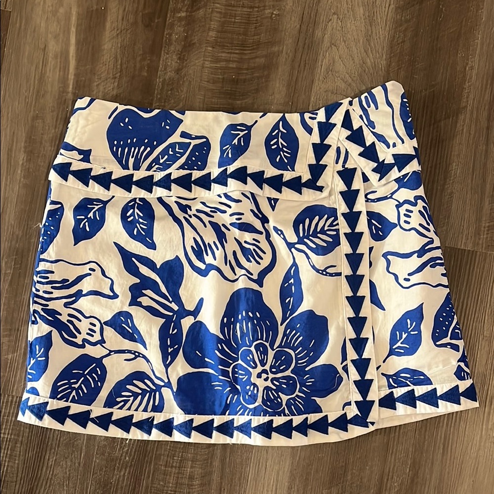 Floral Blue and White Skirt